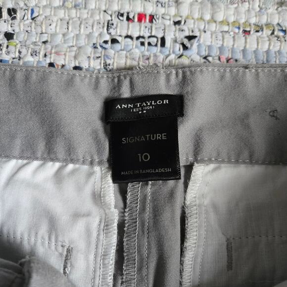 Ann Taylor Signature Grey Chino Cotton Shorts - Picture 6 of 8